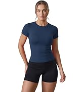 AUROLA Influence Seamless Workout T Shirt for Women, Short Sleeve Slim Fit Basic Tee Yoga Gym Goi...