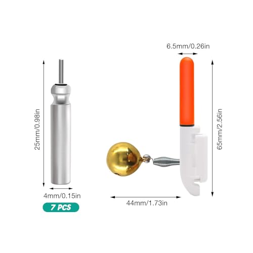 TGKYK 5 Stück Knicklichter Angeln, LED Bissanzeiger Angeln mit Ladegerät und Akku, Wasserdicht Swinger Angeln, Angeln Alarm Glocke, led knicklicht Angeln für Nachtangeln (Rot & Grün)