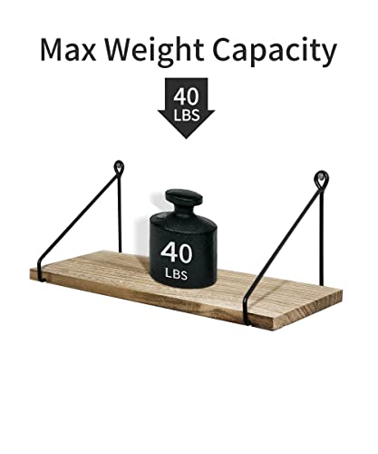 Afuly Floating Shelves Rustic Wall Shelves Wall Mounted Hanging Shelf Wall Organizers Wall Bookshelf For Bathroom Kitchen Dining Living Room Wood Metal, Set Of 2 Wall Mounted… #TOP4
