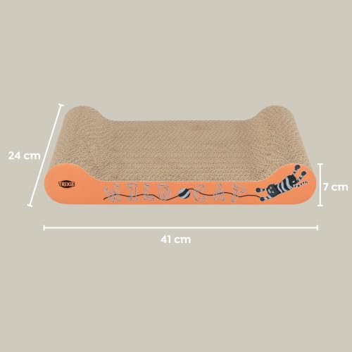 TRIXIE Katzen-Kratzpappe Wild Cat mit Katzenminze – 41 x 24 x 7 cm – Ansicht 3