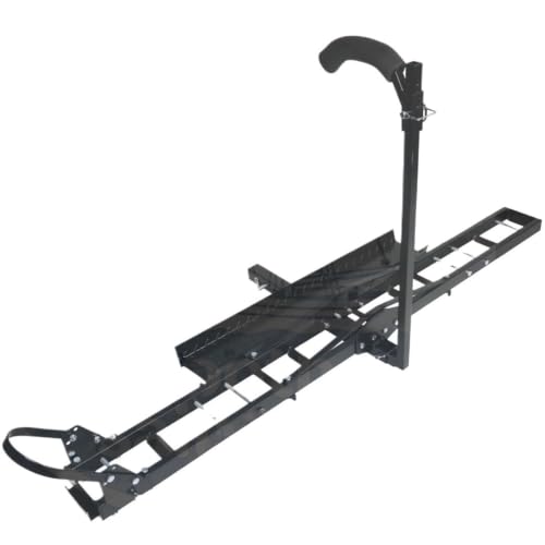 Rack para motocicleta Heavy Duty Hitch Mount, transportador de acero con rampa de carga de 47 pulgadas y capacidad de 600 lbs