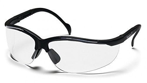 Pyramex Safety Products Venture II Safety Glasses, Black Frame with Clear Lens SSB1810S 1Box/12Each