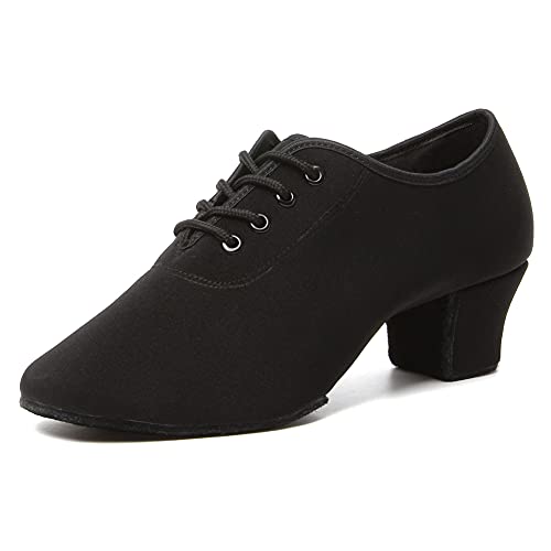 JUODVMP Scarpe da Ballo Latino Stringate per Uomo E Donna Punta Chiusa Insegnante Che Pratica Scarpe da Jazz Tango Allenamento Tacco 5cm, Modello NJB, 42 EU