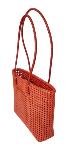 Image of ARNAVIRA Handmade Multipurpose Wire Bag (Koodai) Used as Lunch Bag, Shopping, Grocery, Tote Bag, Picnic Bag, Return Gift Bag (33x15x29 CM) (Red)