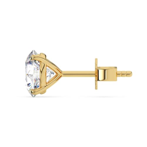 Image of 1 to 16 Carat 14K White Gold IGI Certified LAB GROWN Round Cut Diamond Stud Earrings for Women 4 Prong Screw Back for her MADE IN USA (E-F Color, VS1-VS2 Clarity)