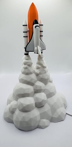 3D Printed Rocket Launch LED Night Light for Kids
