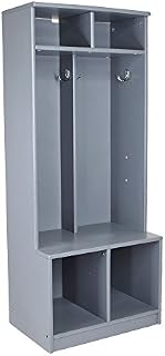 Little Partners Kids Wooden Locker – Two Cubby, 6 Compartment Open Storage Coat