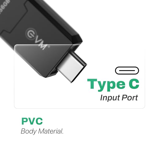 Image of EVM EnC 256GB Type-C USB 3.2 Gen 1 Flash Drive | Impressive 120MB /s Read| Sleek Compact Modern Design | Integrated Convenient Key Loop | Versatile Portable Storage | 10 Years Warranty (ENC /256GB)