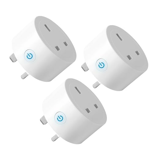 WiFi Smart Plug Eli-time 16A WLAN Smart Socket with Energy Monitoring 3 Pack 2.4GHz WiFi Outlet with Smart Life APP Wireless Remote Control Works with Alexa and GL Home (No Hub Required)(3 Pack)