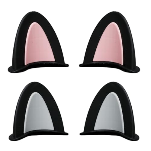 4pcs Decorazione per Casco da Moto Corna del Casco Accessori per Elmetti con Orecchie di Gatto,Decorazione Adesiva per Orecchie di Gatto per Casco da Moto