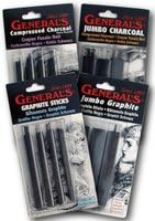 General Pencil 958BP Compressed Charcoal Set - White 4 Piece
