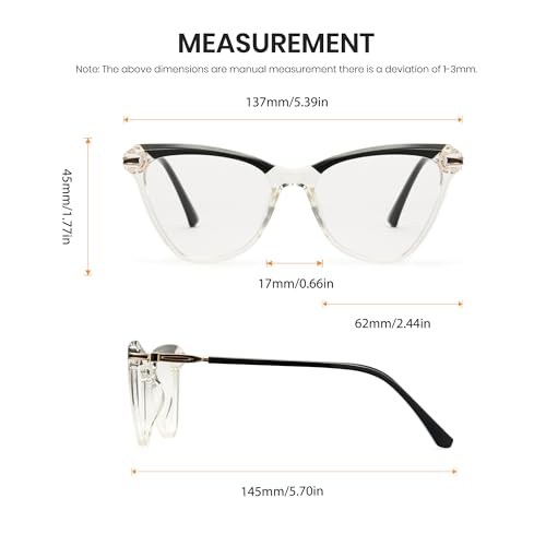 Image of Cyxus Cat Eye Blue Light Blocking Glasses for Women Men Tr90 Frame Anti Eye Strain UV400 Protection Computer Glasses 8189