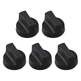 5 manopole per stufa a gas, manopole per piano cottura, diametro 50 mm, inserto 8 mm, ricambio per elettrodomestici da cucina (nero)