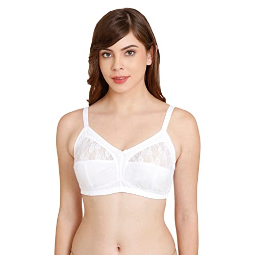 Image of Rosaline Everyday Double Layered Non Wired Full Coverage Super Support Bra for Women - Bright White