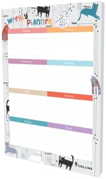 Notepad Collins Collins Debden Maru Cat Design A4 Weekly Pad - 7 Day Planner Notepad 60 ...