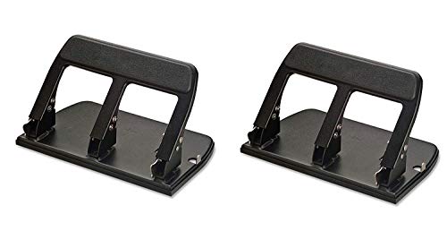 Officemate Heavy Duty 3 Hole Punch with Padded Handle, 40-Sheet Capacity, Black (Pack of 2)