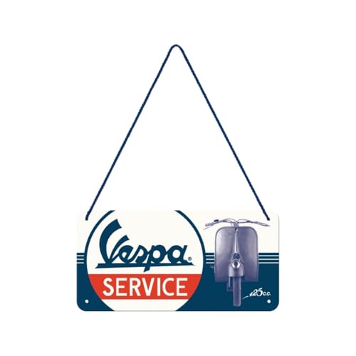 Nostalgic-Art, Plaque à suspendre, Vespa – Service – Idée de cadeau pour les fans de scooters, en métal, Design retro pour la décoration, 10 x 20 cm