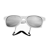 White Handlebar Mirrored Sun-Stache