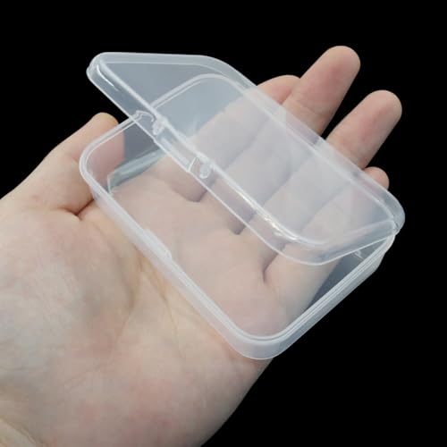 Image of LifCratms 12 Pcs Mini Clear Plastic Storage Containers Boxes, Small Rectangle Box for Collecting Small Items, Beads, Game Pieces, Business Cards, Crafts Accessories (3.46 x 2.36 x 0.83 Inch)