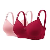 My Order Soporte para Mujeres Tirantes Ajustables Cobertura Completa Sujetador Cómodo Sin Aros Sujetadores Sin Aros, Vino, 48