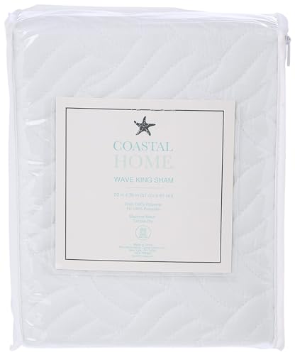Coastal Home Wave Pillow Sham King White
