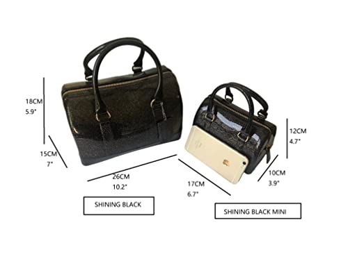 Image of Ladies Summer Jelly Pillow-shaped Top Handle Handbag Candy Color Transparent Crystal Purse