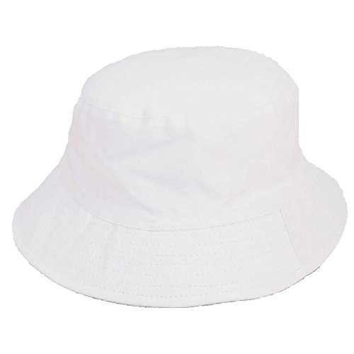 The Hat Company Mens White 100% Cotton Bucket/Bush Sun Hat A146 (Large 59cm)