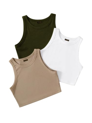 Image of Tops for Women Crop Top for Women's Tank Activewear Tee Sports Western Casual Cotton Camisole Pack of 3 Combo