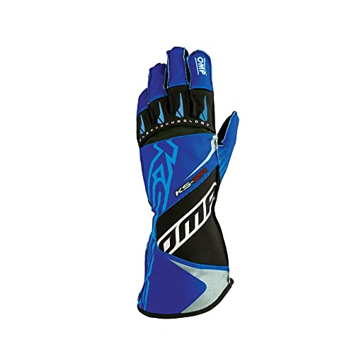 Guantes Omp KS-2R MY2022 de alta gama para pilotos de karting azul talla S