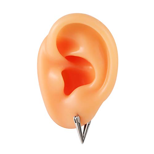 HZMAN Brincos de argola triangulares triangulares prateados punk de bicicleta masculinos e femininos