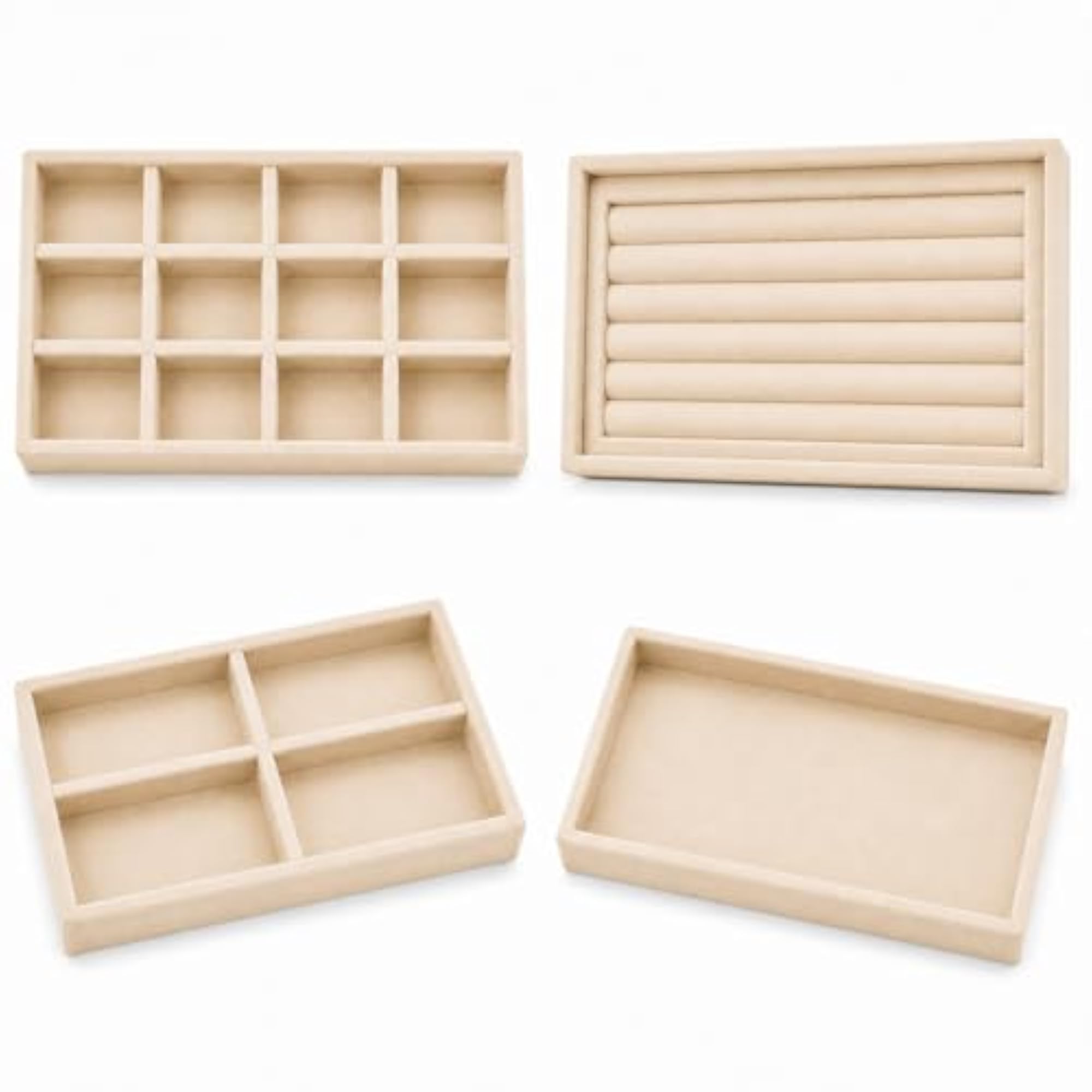 Set of 4 Stackable Jewelry Organizer Trays