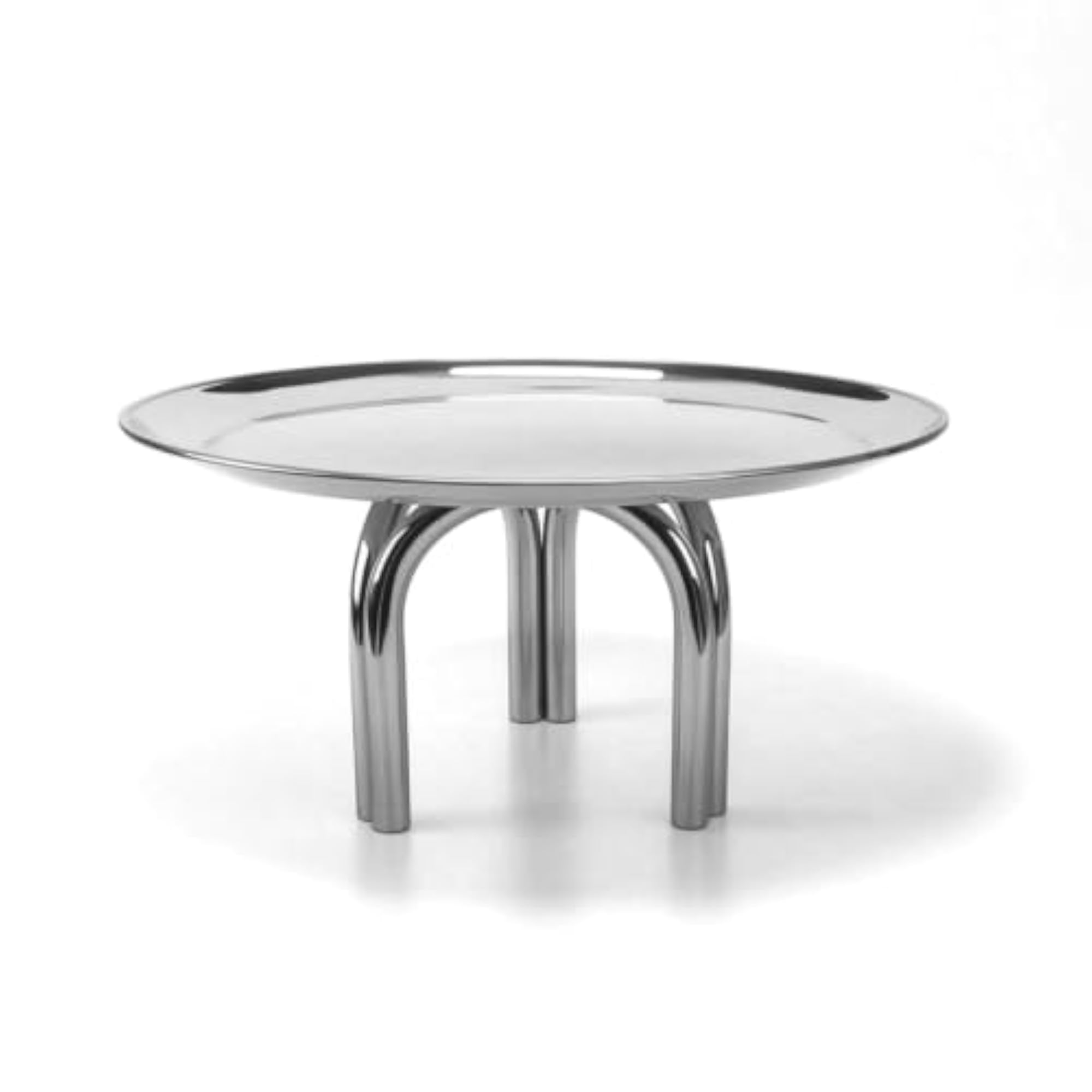 Mirrored Tray with Legs, Stainless Steel