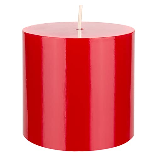 Mega Candles 1 pc Unscented Solid Red Pillar Candles, Hand Poured Premium Wax Candle 3 Inch x 3 Inch, Home Décor, Spas, Weddings, Occasions, Party, Centerpieces, Holidays, Vigils, Prayers