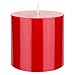 Mega Candles - Unscented 3" x 3" Hand Poured Round Premium Pillar Candle - Red