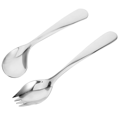 Adaptive Spoon Feed Utensils for Elderly Ergonomic Stainless Steel Angled Spoon and Fork Set for Self-Feeding Patients Comfortable Curved Tableware for Disabled and Bedridden Individuals, 5/6