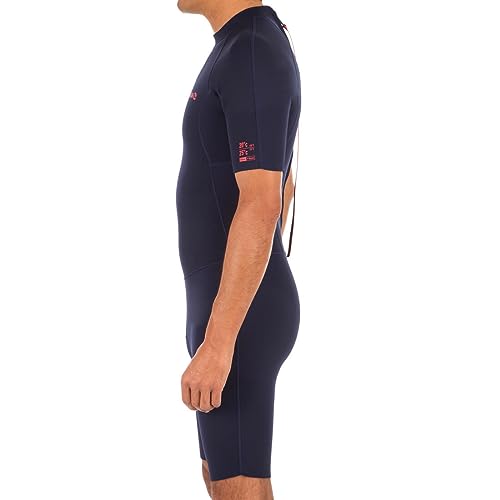 Image of Olaian 100 Men's 1.5mm Neoprene Shorty Surfing Wetsuit - Navy Blue (2XL)