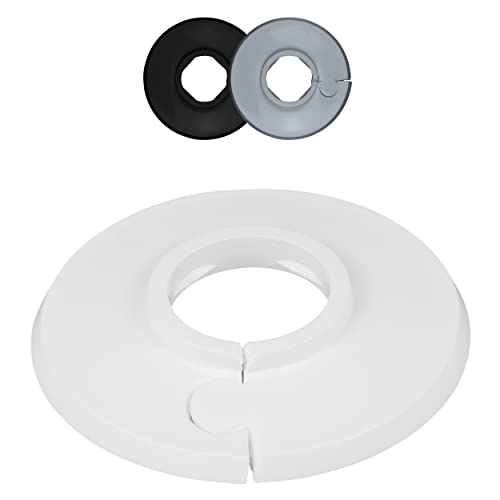FUX 2 Stück Einzel Heizungsrohr Rosette, 8mm - 60,3mm, Heizung, Rohrabdeckung, Abdeckrosetten, Verkleidung, Heizkörper Rosetten, Polypropylen in Sonderfarben (30mm, RAL 9016)