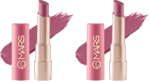 Image of MARS Creamy Matte Long Lasting Lipstick for Women | Creamy Lipstick | Single Swipe Application | Smooth & Light Weight (3.2 gm) (07-Majestic Mambo) (Pack of 2)