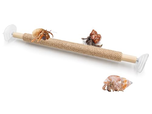 Image of Hermit Crab Climbing Toys, Wooden Hermit Crab Bridge with 2 Suction Cups, Hermit Crab Supplies, Cage Habitat Accessories for Hermit Crab