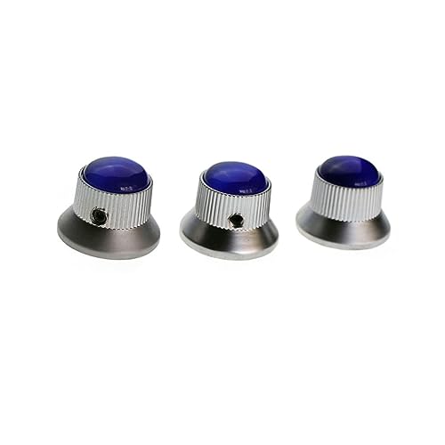 ULDIGI 3 Pcs ギターノブ bass guitar エレキギター用アンプ エレキベースのノブ ケーブル チューニング ベース つまみ 低音 ボリューム Blue
