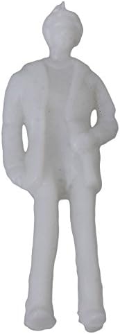 BQLZR White Unpainted Architectural 1:75 Scale Model Figures for Placed on Cakes, Railway Models, Building Models, Dioramas,6 Types of Poses,Make of Light Plastic