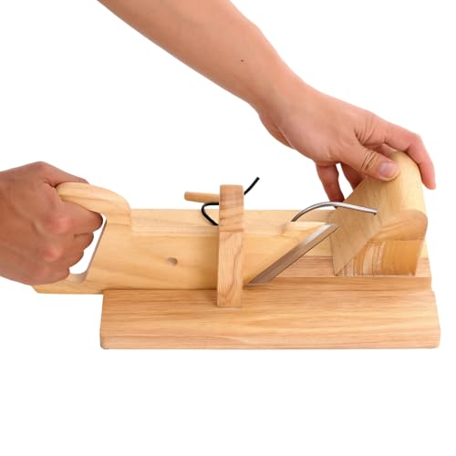 Corte de verduras I Cortador de embutidos Guillotina de madera I Corte manual seguro para embutidos, queso I Hoja de acero inoxidable I Idea regalo Apéro