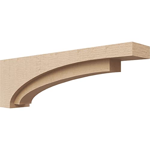 5"W x 30"D x 10"H Thin Rivera Rough Cedar Woodgrain TimberThane Corbel, Primed Tan