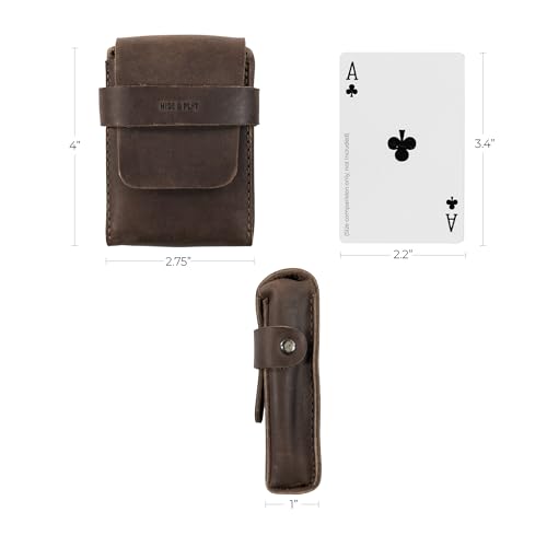 Image of Hide & Drink, Classic Case for Playing Cards (Not Included) Secure Storage, Playing Deck Holder, Travel Accessory, Full Grain Leather, Handmade, Bourbon Brown