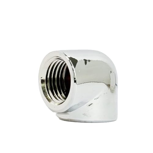Image of dracaena.io 6-Pack G1 /4 inch Female to Female 90 Angle Elbow Fittings, Brass Water Cooling Connector Adapter for PC Computer Liquid Cooling Loop, Durable Leak-Proof Extender Fitting, Silver