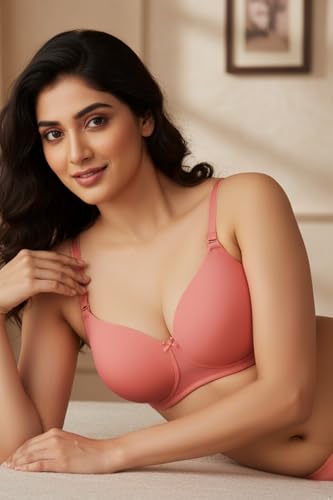 Image of Zivame Padded Non Wired 3 /4Th Coverage T-Shirt Bra - Orange