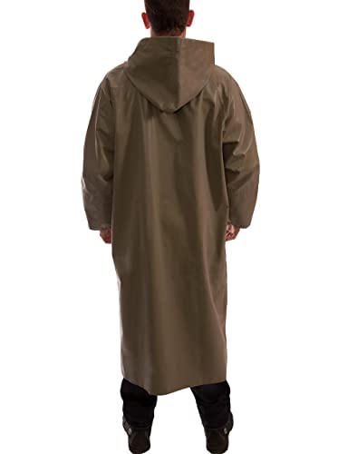 Tingley Magnaprene C12168 Coat With Storm Fly Front, Attached Hood and Inner Cuffs, 60-Inch Length, 2XL, Olive Drab2