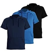 Gary Com Men's Short Sleeve Hoodie T-Shirt Pullover Workout Sweatshirt with Pocket