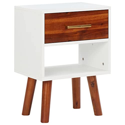 ZQQLVOO Mesita de noche de madera de acacia maciza, 40 x 30 x 57 cm, mesa auxiliar, mesita de noche, mesita de noche, mesita de noche, mesita de noche, para dormitorio, salón, oficina
