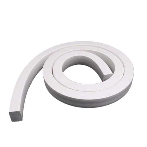 wewey 1M Silicone Sponge Strip, Antifreeze Elastic White Square Rubber Foamed Tape, Door Window Trim Seal Gasket 1pc(5x10mm)